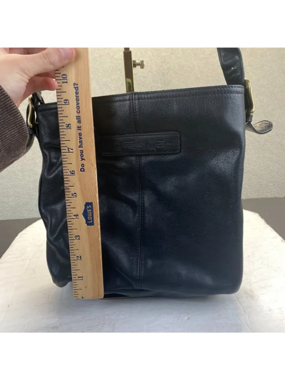 Vtg Fossil Black Genuine Leather Shoulder Bag 75082 Fossil 1954
